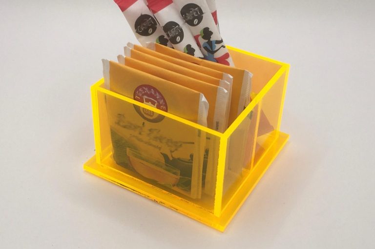 AcrylOptik Teebox Kaffeebox Zuckerdose Aufbewahrungsbox aus Acrylglas. Farbe: gelb